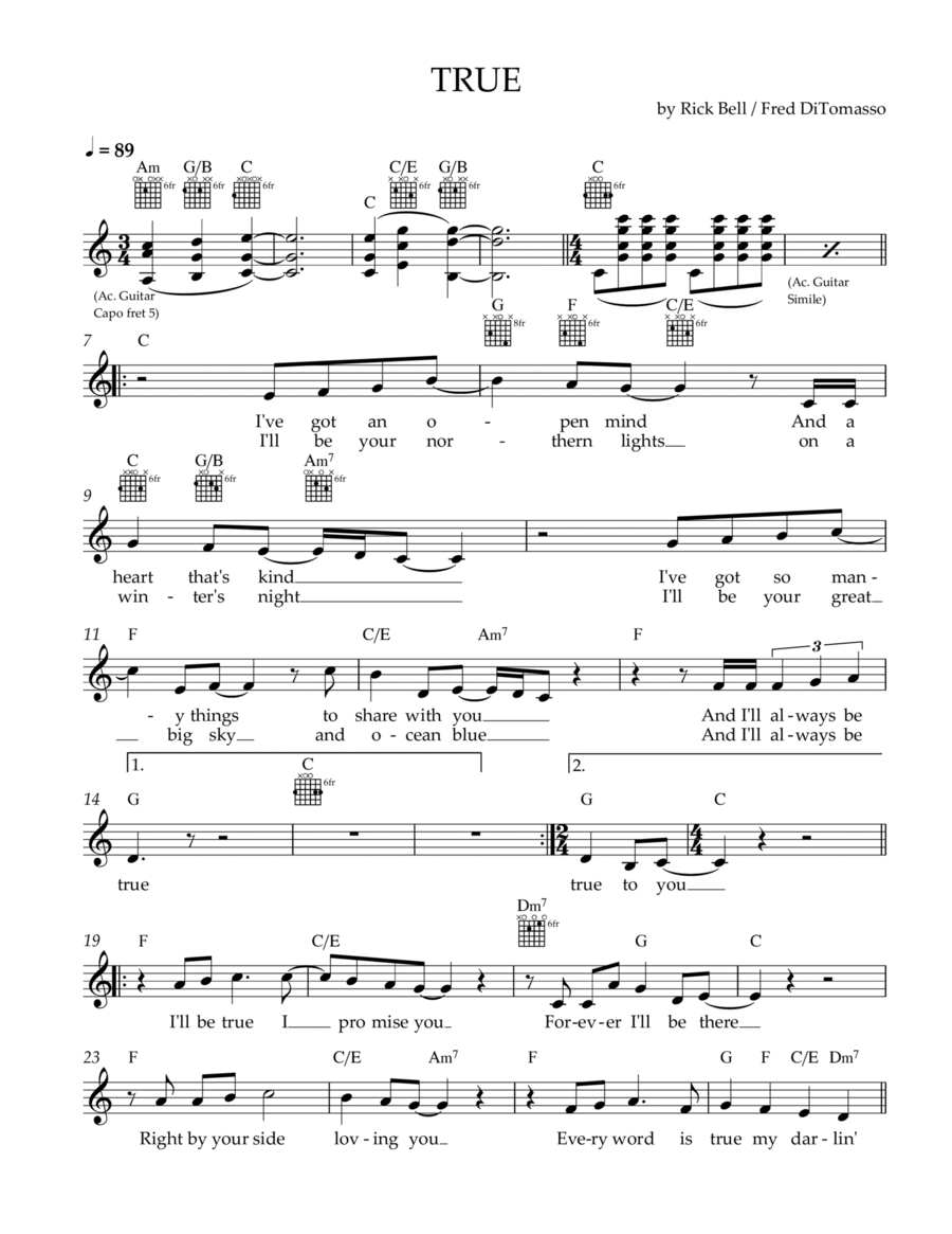 TRUE Electric Guitar scores gallery preview page 1