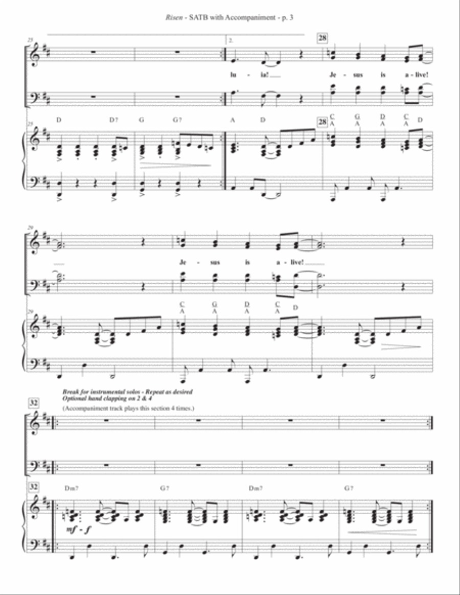 Risen (SATB) 4-Part scores gallery preview page 4