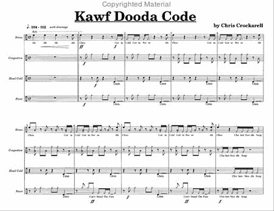 Kawf Dooda Code Kawf Dooda Code Percussion Ensemble scores gallery preview page 3
