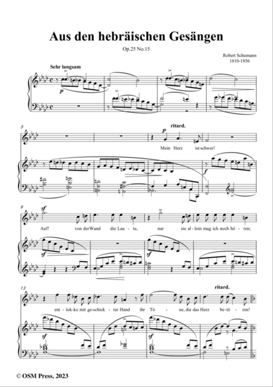 R. Schumann-Aus den hebräischen Gesängen,Op.25 No.15,in f minor Voice scores gallery preview page 2
