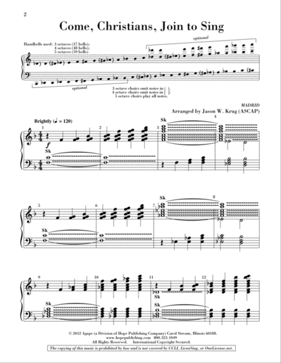 Come, Christians, Join to Sing 5-Octaves scores gallery preview page 2