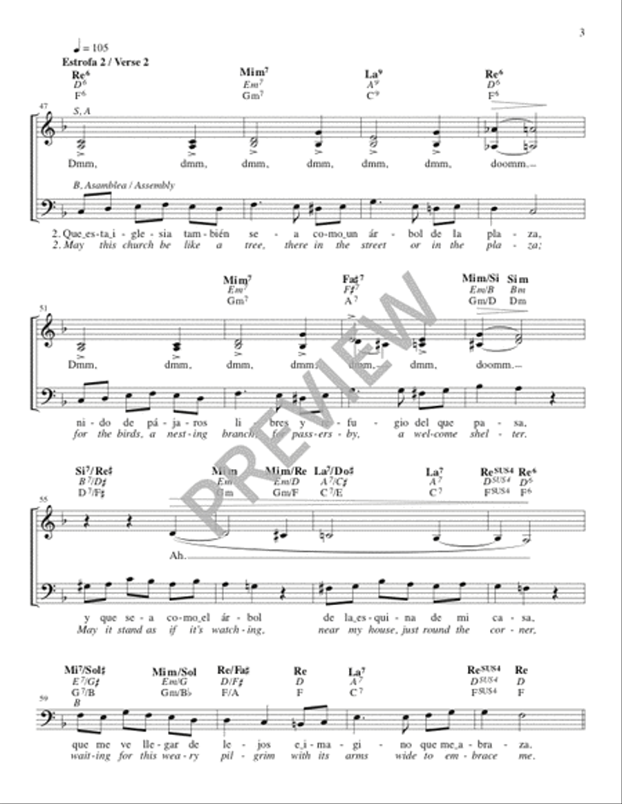 Que Esta Iglesia Sea Un Árbol / May This Church Be Like a Tree - Guitar edition Guitar scores gallery preview page 4