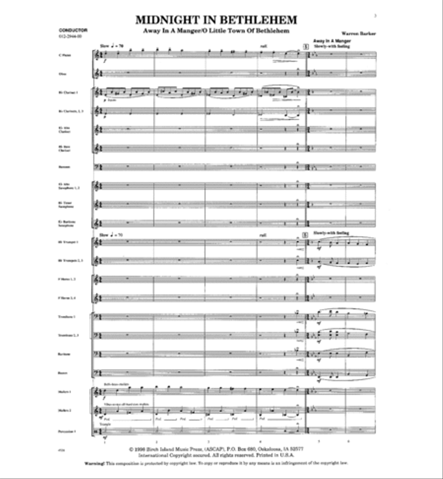 Midnight in Bethlehem Concert Band scores gallery preview page 2