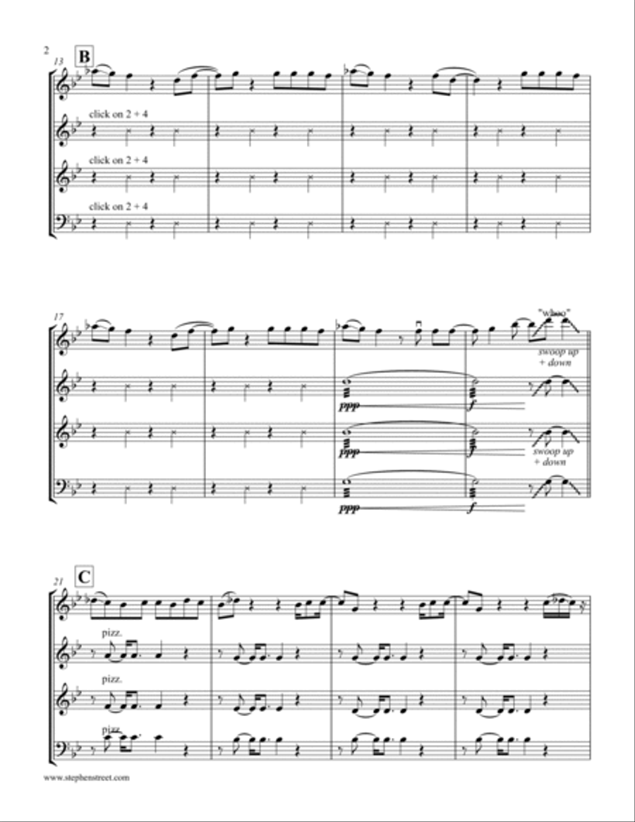Can't Feel My Face String Quartet scores gallery preview page 2
