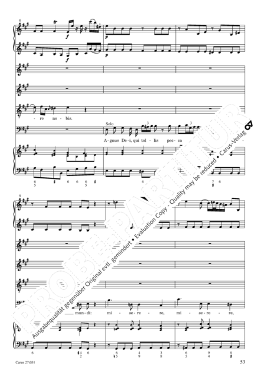 Missa in A Major 4-Part scores gallery preview page 54