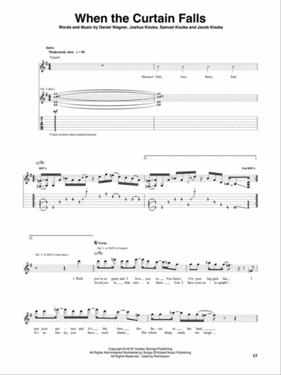 Greta Van Fleet – Anthem of the Peaceful Army Electric Guitar scores gallery preview page 4