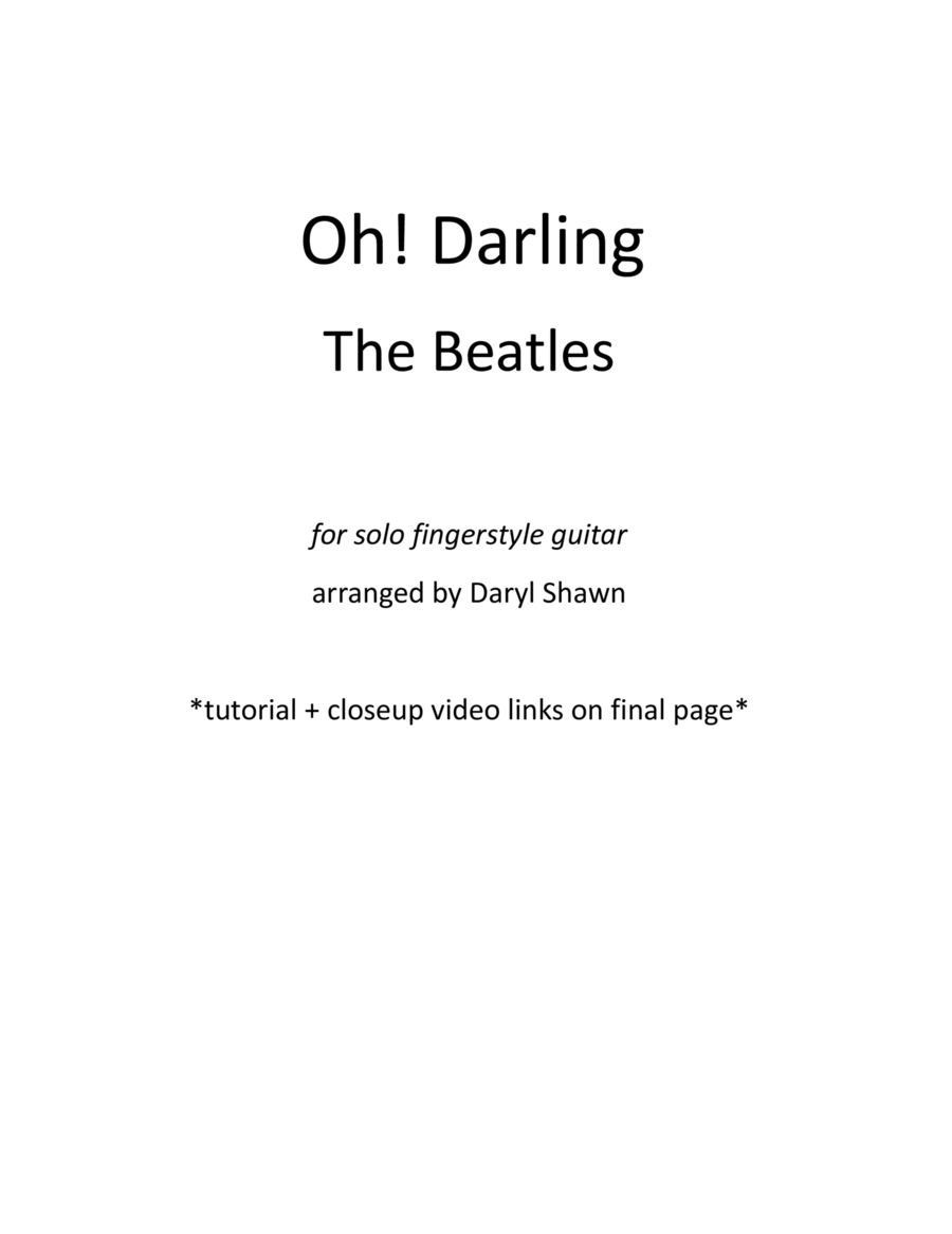 Oh! Darling Guitar Tablature scores gallery preview page 1