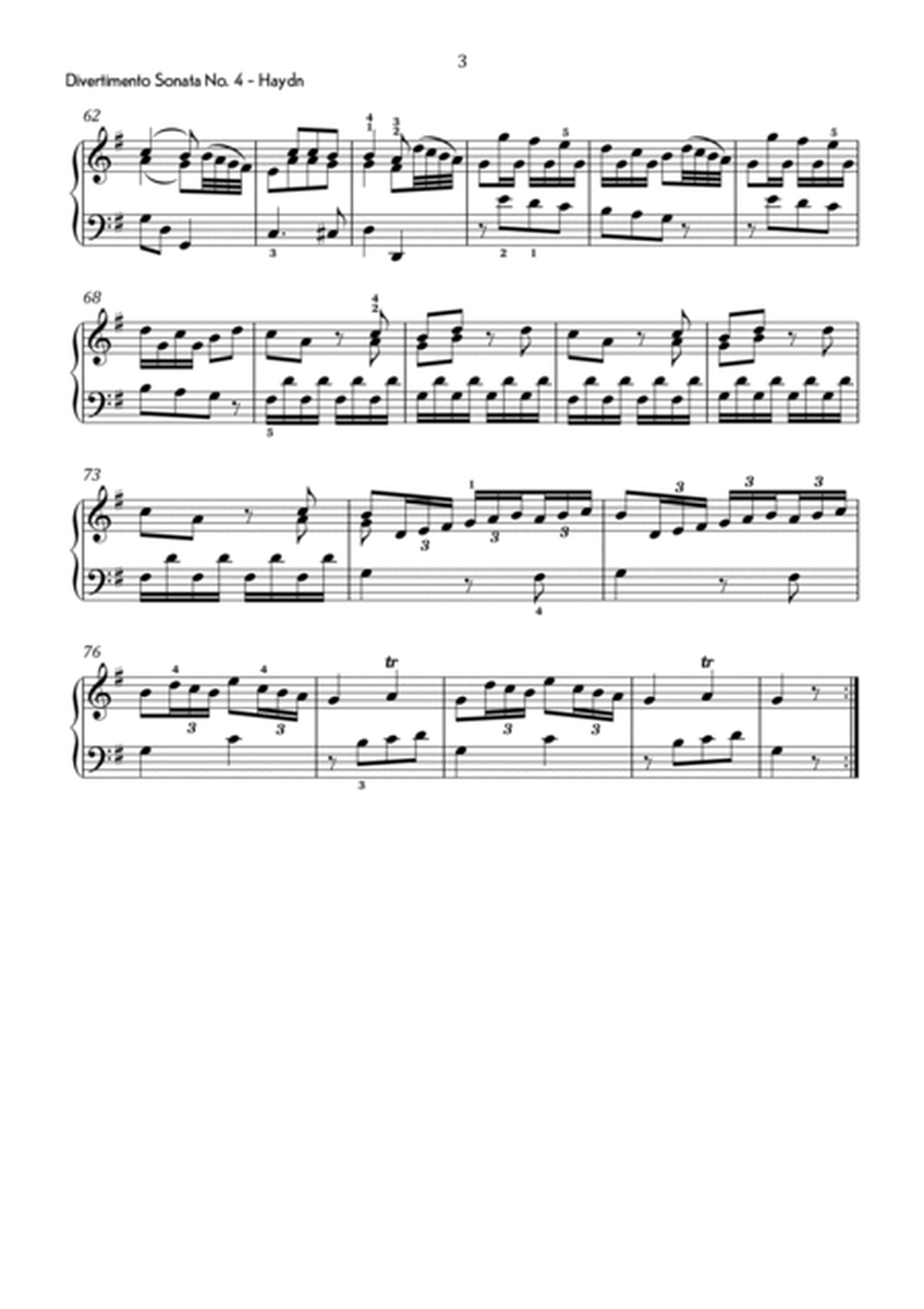 Haydn - Divertimento Sonata No. 4 in G Major - Intermediate image number null