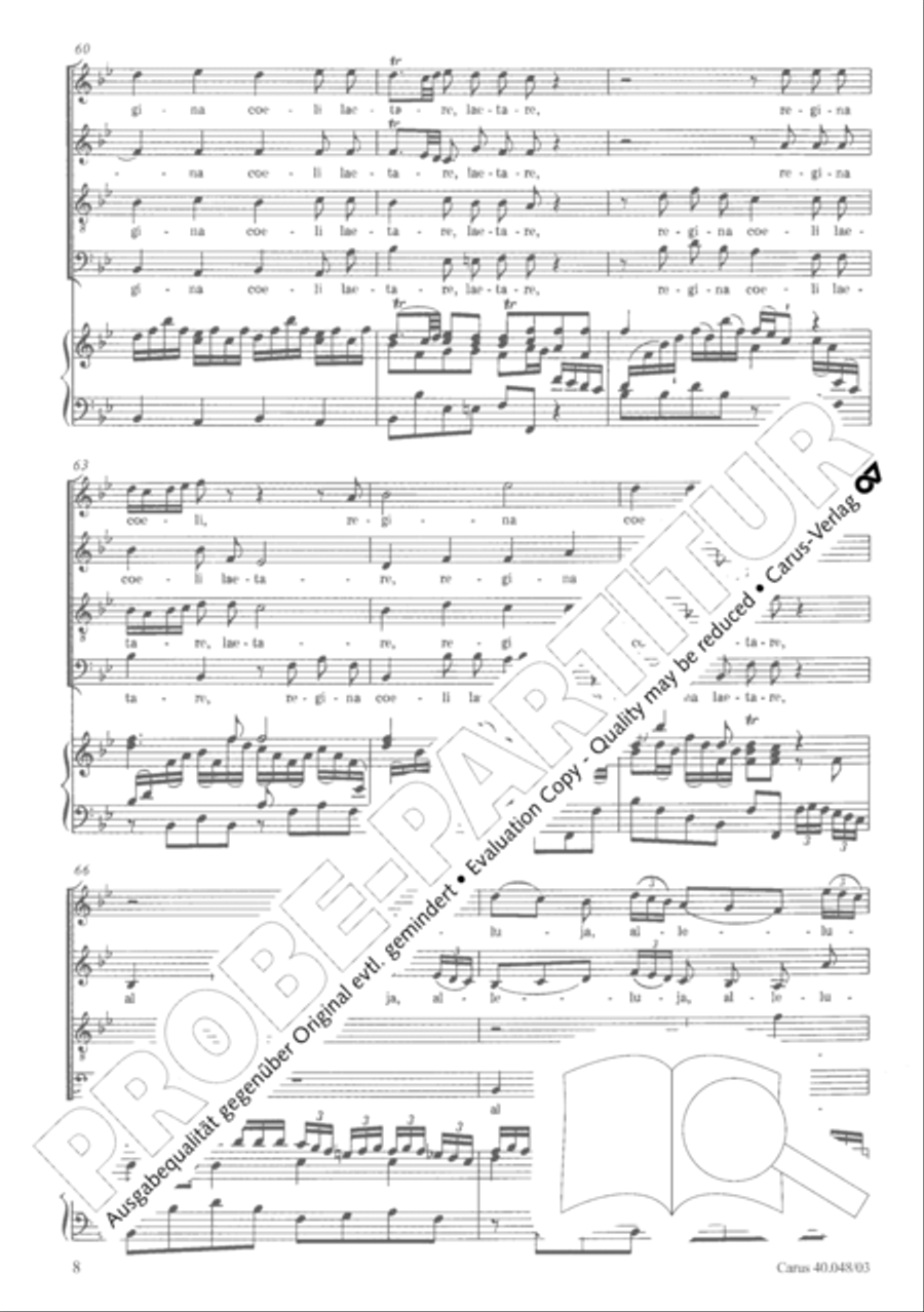 Regina coeli in B-Flat Major, K. 127 4-Part scores gallery preview page 13