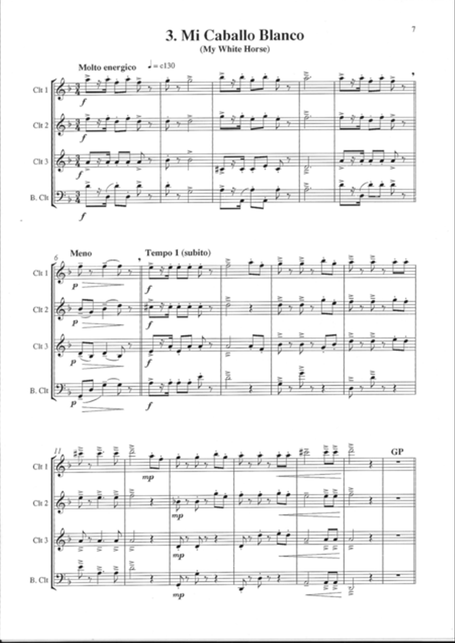 Suite D'Espana Suite D'Espana Clarinet Quartet scores gallery preview page 4