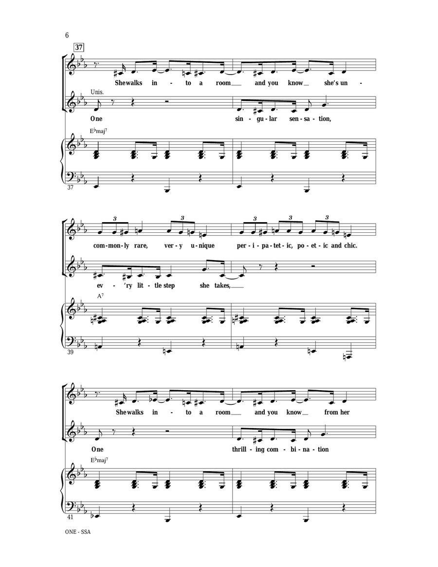 One (from A Chorus Line) SSA scores gallery preview page 5