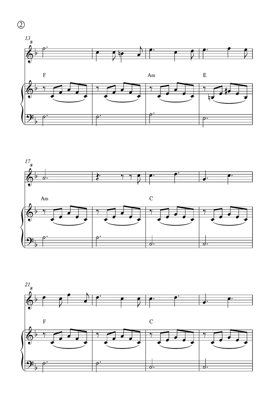Oh Holy night Soprano Recorder scores gallery preview page 2
