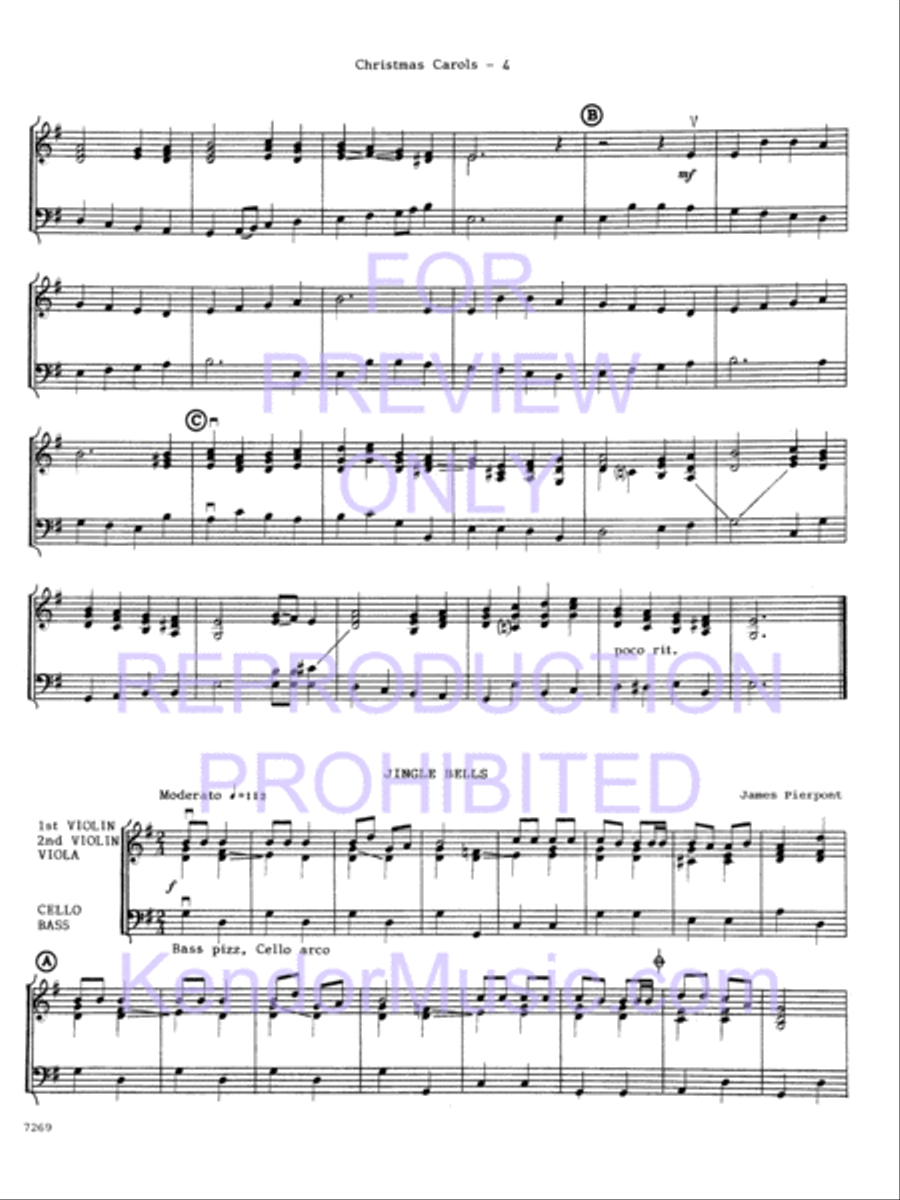 Christmas Carols For Strings String Orchestra scores gallery preview page 6
