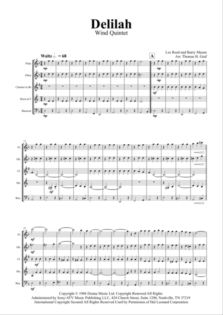 Delilah Woodwind Quintet scores gallery preview page 2