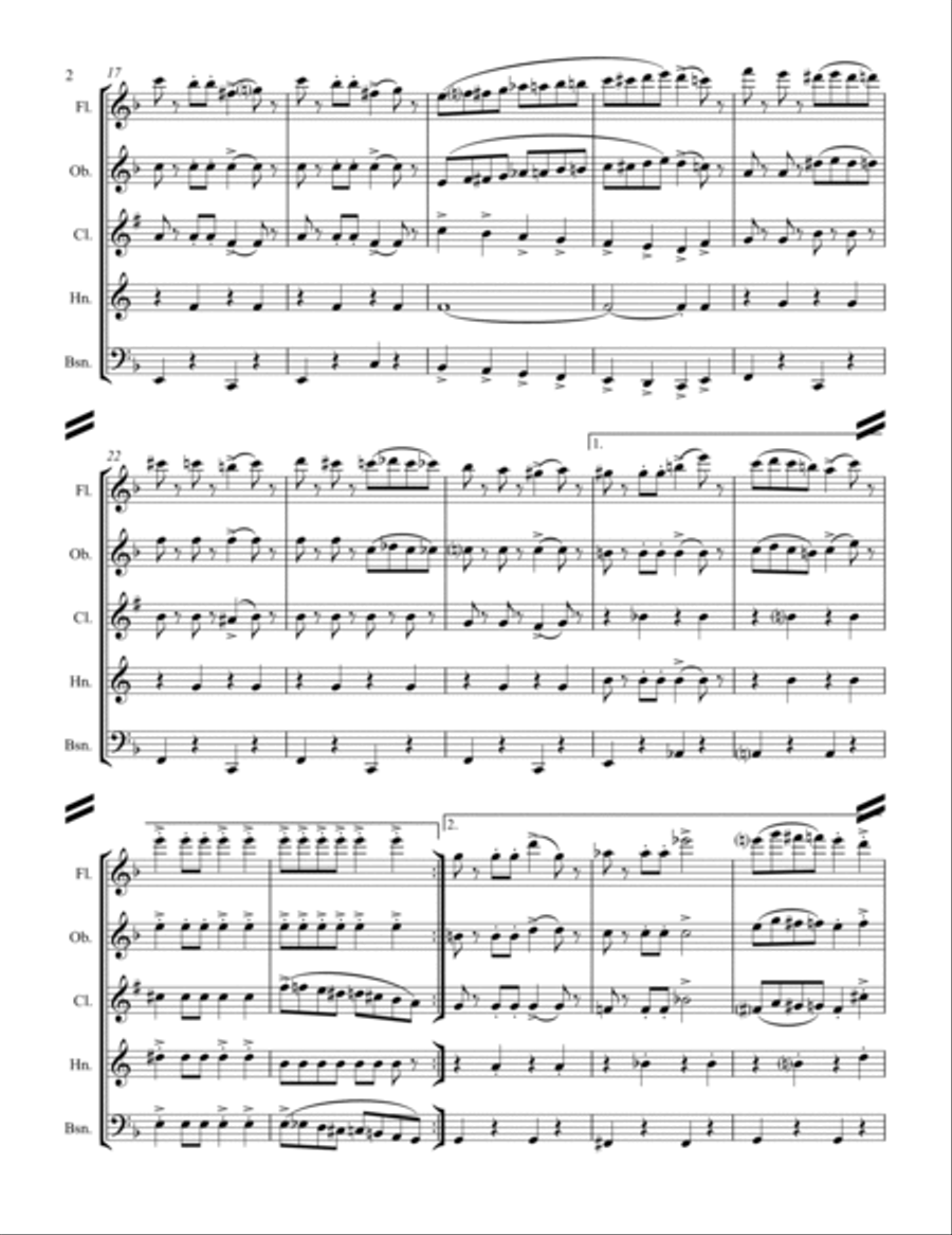 March – Entry of the Gladiators (for Woodwind Quintet) Woodwind Quintet scores gallery preview page 3
