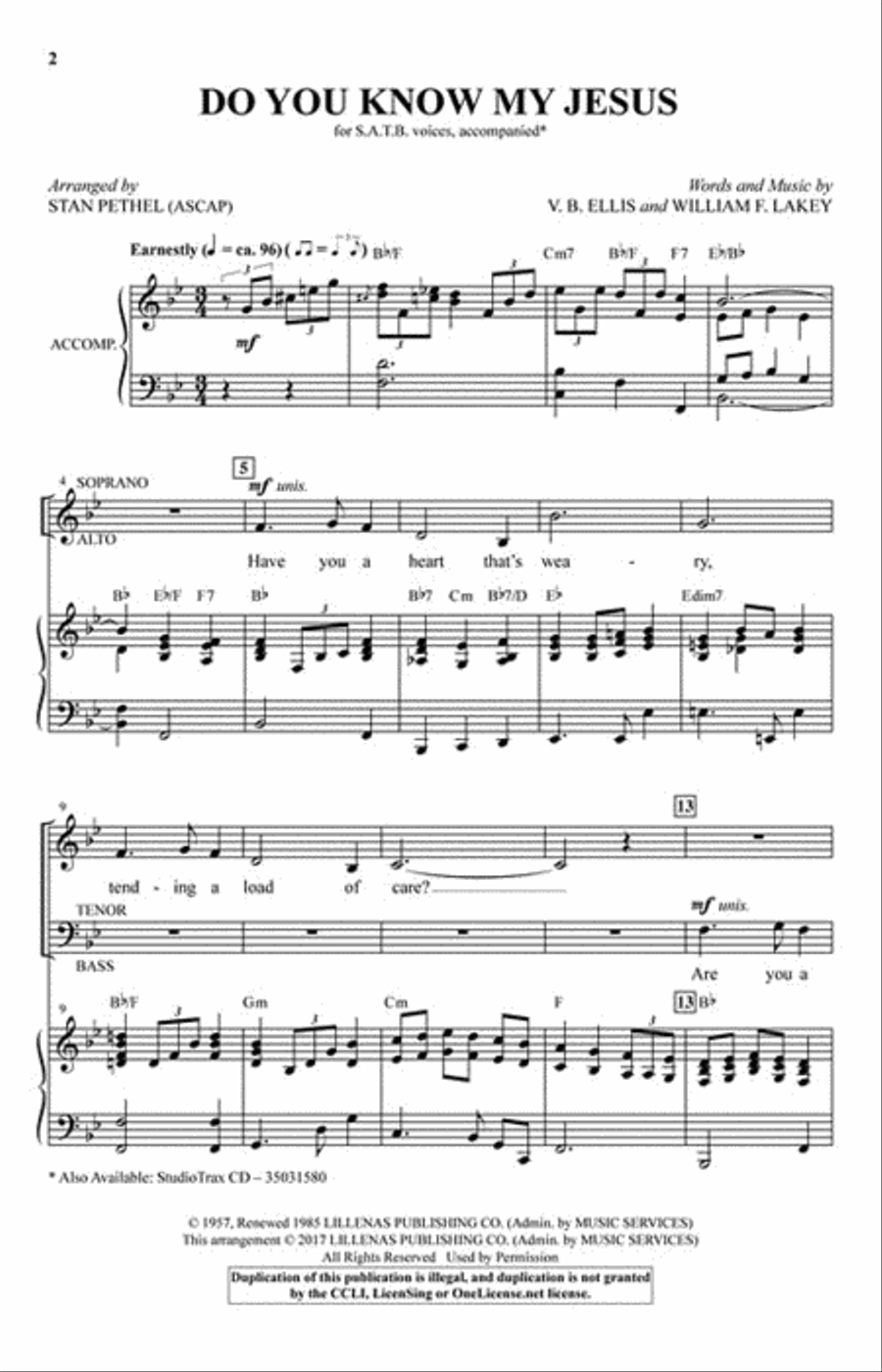 Do You Know My Jesus 4-Part scores gallery preview page 2