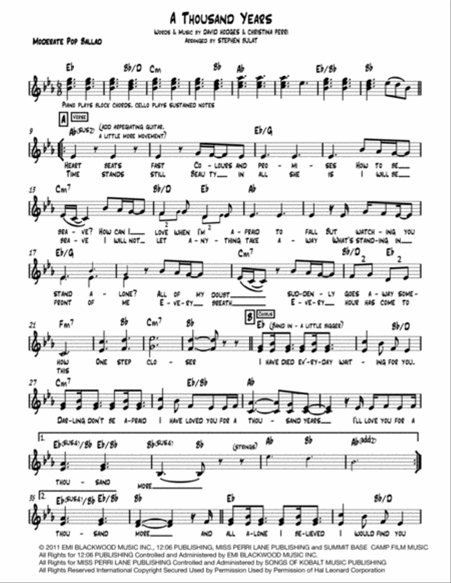 A Thousand Years Large Ensemble scores gallery preview page 1