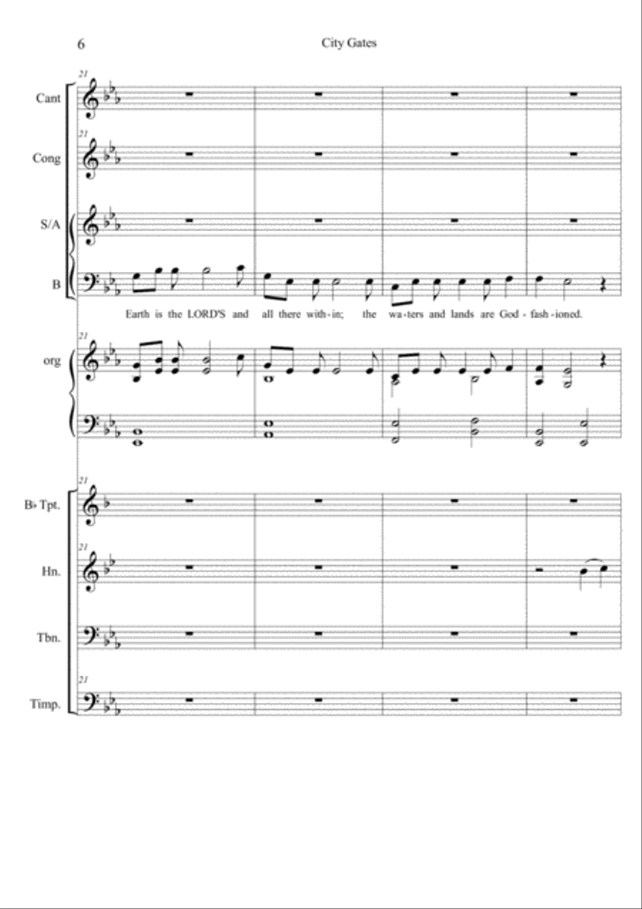 City Gates (Full Score) 3-Part scores gallery preview page 6