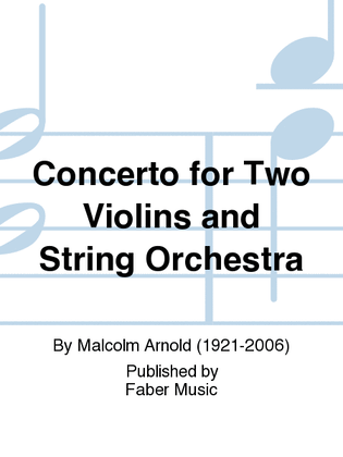 Book cover for Concerto for Two Violins and String Orchestra