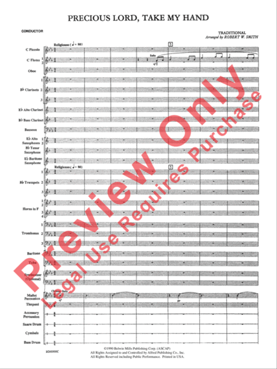 Precious Lord, Take My Hand Concert Band scores gallery preview page 4