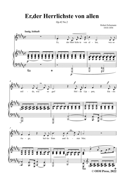 Schumann-Er,der Herrlichste von allen,Op.42 No.2,in B Major image number null