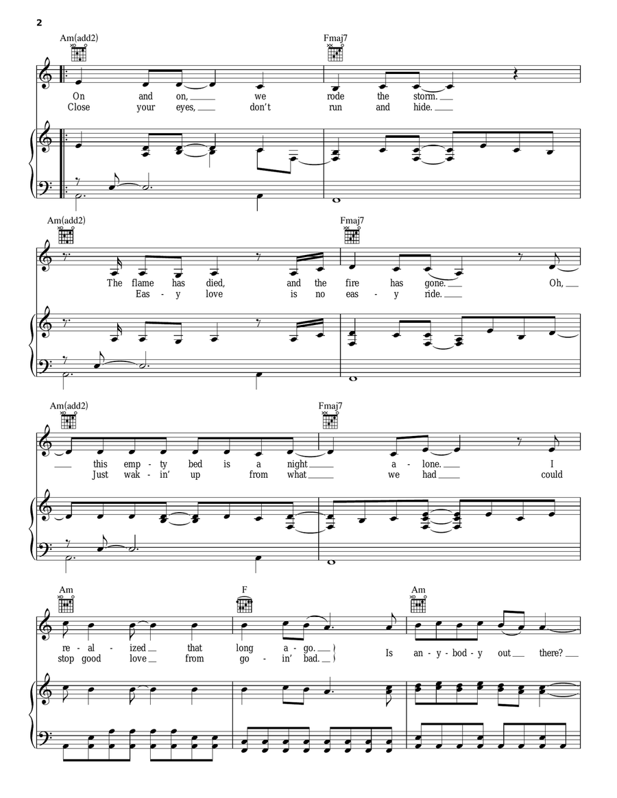 Foolin' Piano, Vocal, Guitar scores gallery preview page 2