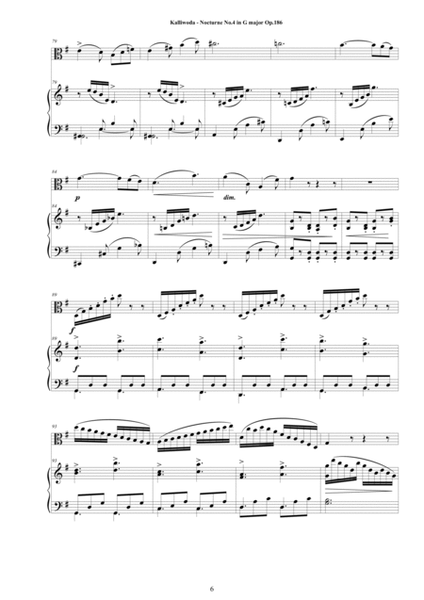 Kalliwoda - Nocturne No.4 in G major Op.186 for Viola and Piano - Score and Part image number null