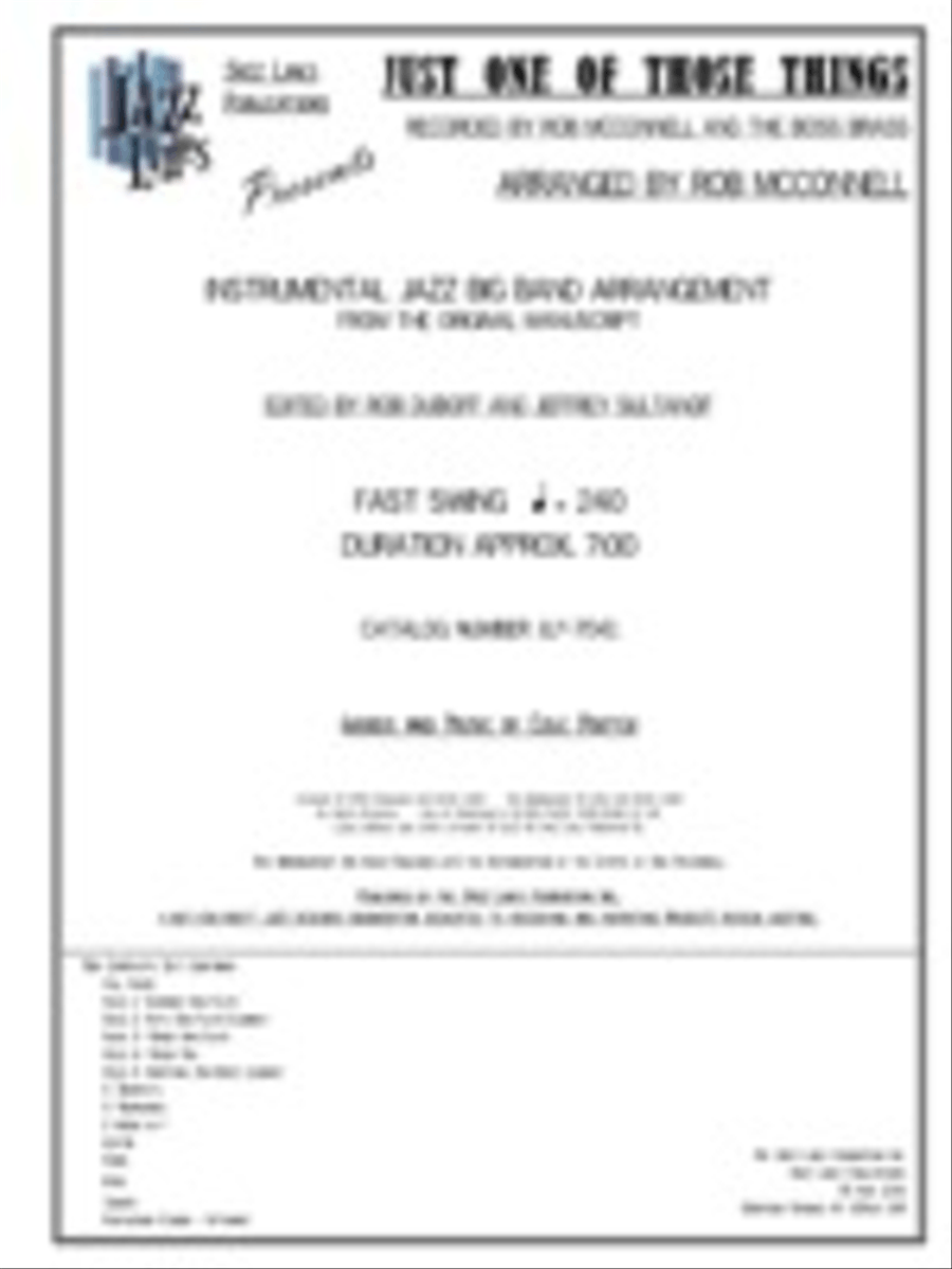 Just One Of Those Things Just One Of Those Things Big Band scores gallery preview page 1