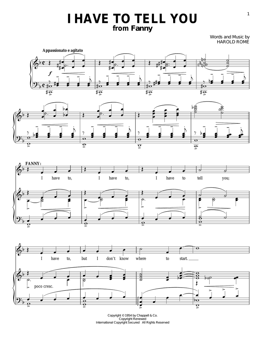 I Have To Tell You Piano, Vocal scores gallery preview page 1