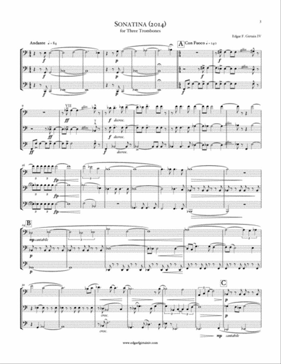 Sonatina for Three Trombones