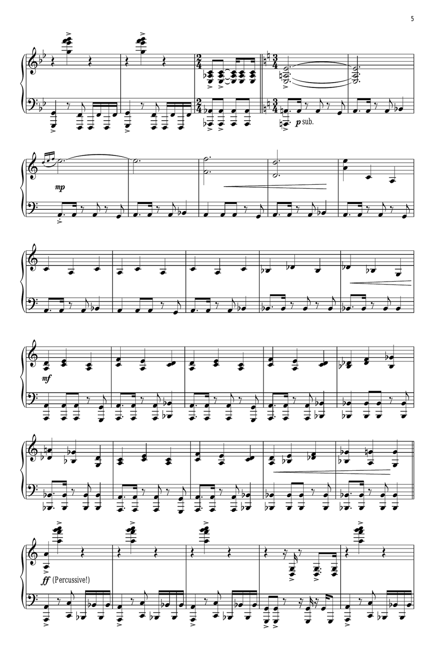 Prelude To War Piano Solo scores gallery preview page 5