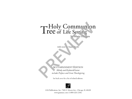 Tree of Life Setting, Holy Communion - Keyboard edition