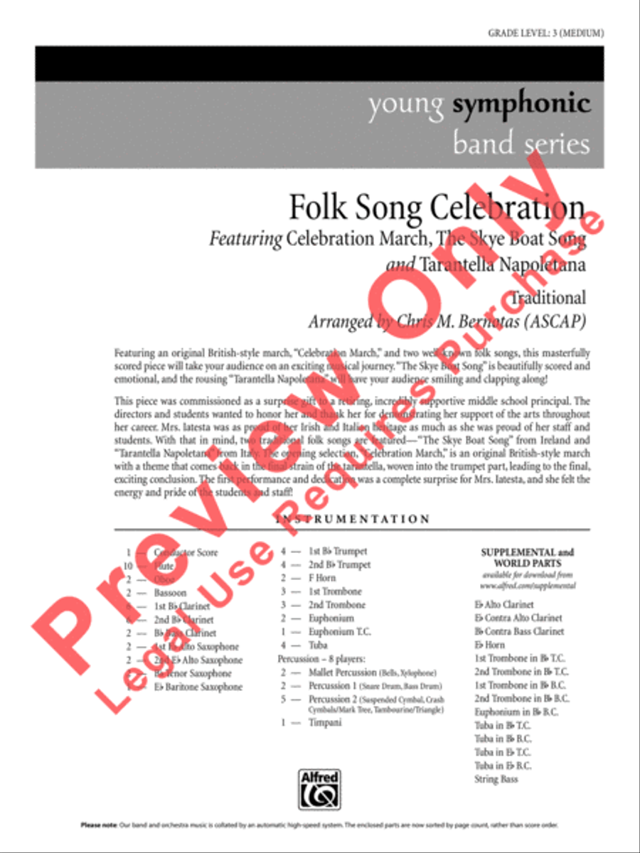 Folk Song Celebration Folk Song Celebration Concert Band scores gallery preview page 2