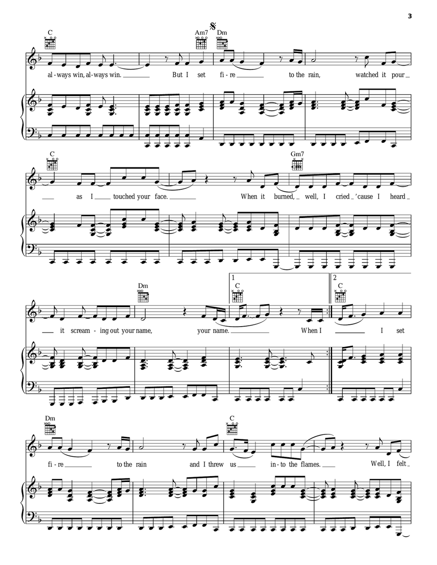 Set Fire To The Rain Acoustic Guitar scores gallery preview page 3