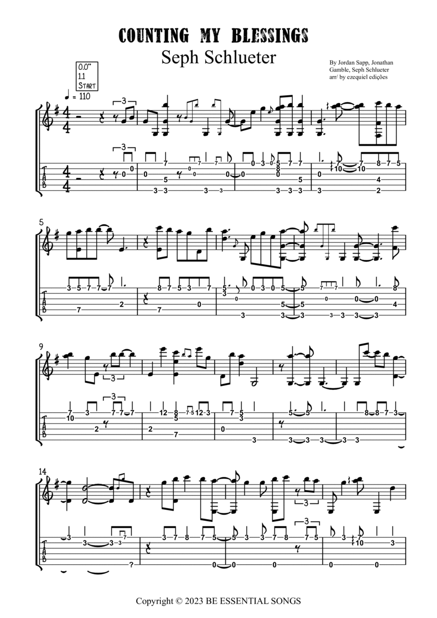 Counting My Blessings Guitar Tablature scores gallery preview page 1