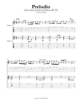 Preludio (from Flute Sonata in D Minor, RV 49)