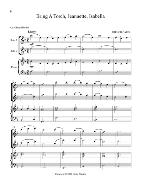 Two Flutes and Piano for Christmas, Vol. II (12 arrangements) image number null