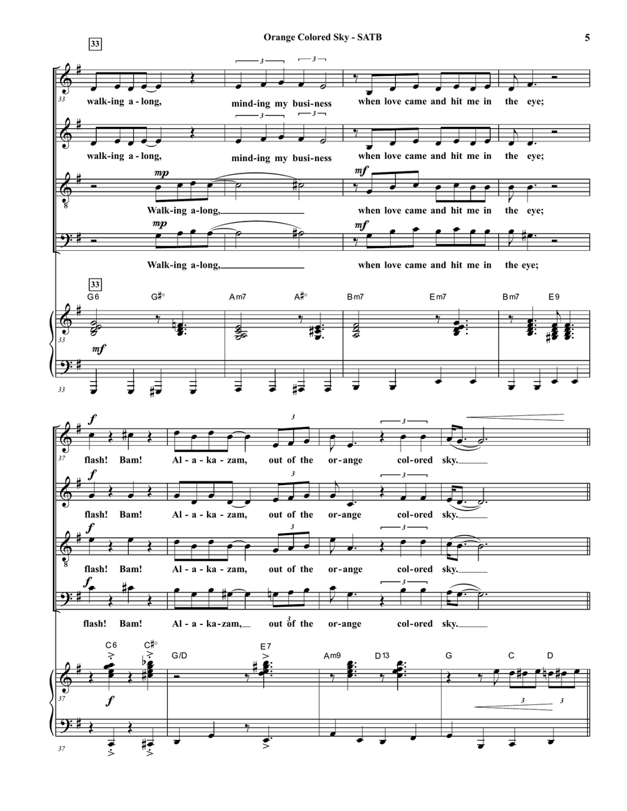 Orange Colored Sky 4-Part scores gallery preview page 5