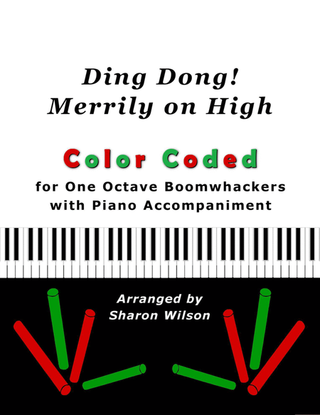 Ding Dong! Merrily on High (Color Coded for One Octave Boomwhackers with Piano) image number null