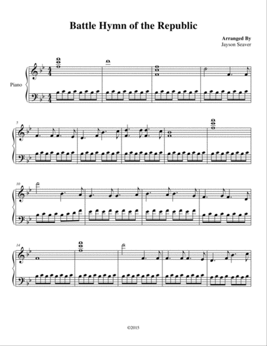 Battle Hymn of the Republic Piano Solo scores gallery preview page 2