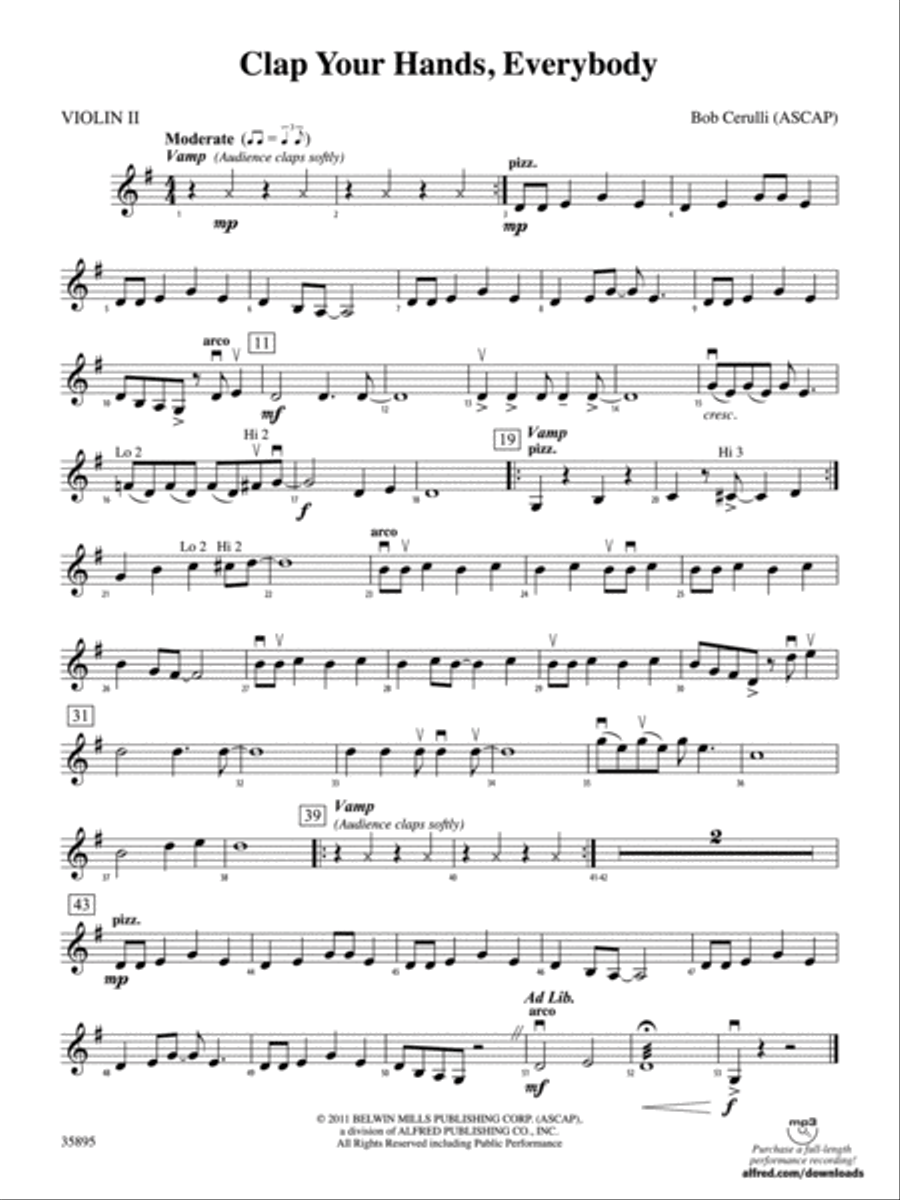 Clap Your Hands, Everybody: 2nd Violin