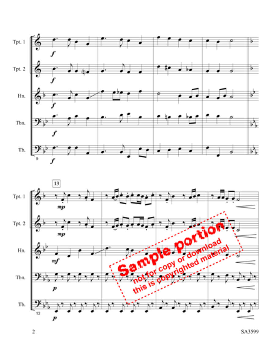 Angels From The Realms Of Glory Brass Quintet scores gallery preview page 3