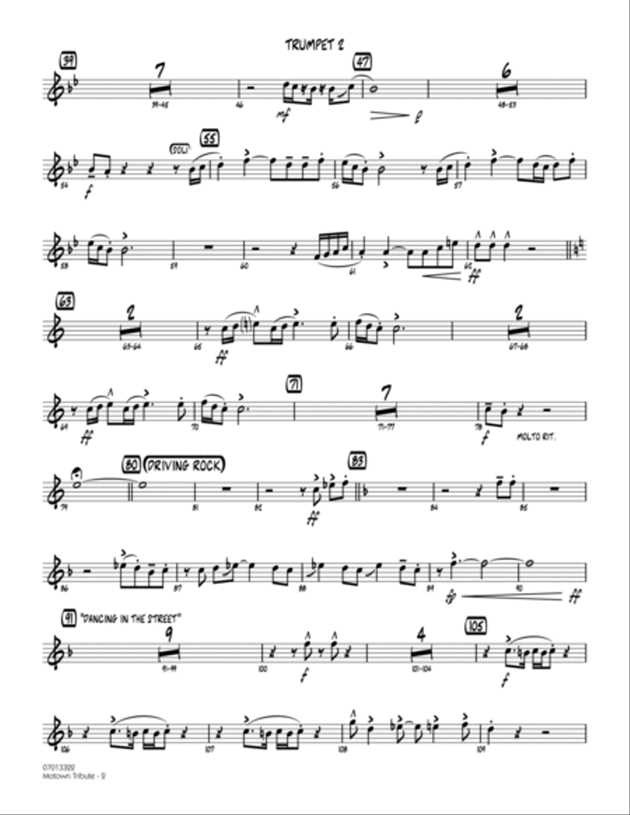 Motown Tribute - Trumpet 2 Trumpet scores gallery preview page 2