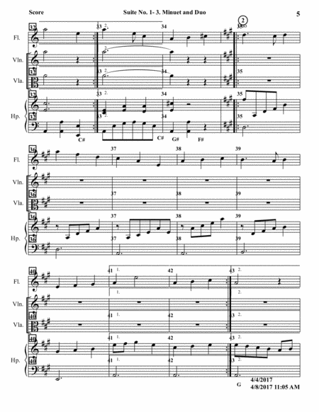 Suite No. 1 for Flute, Violx and Harp - Minuet and Duo image number null