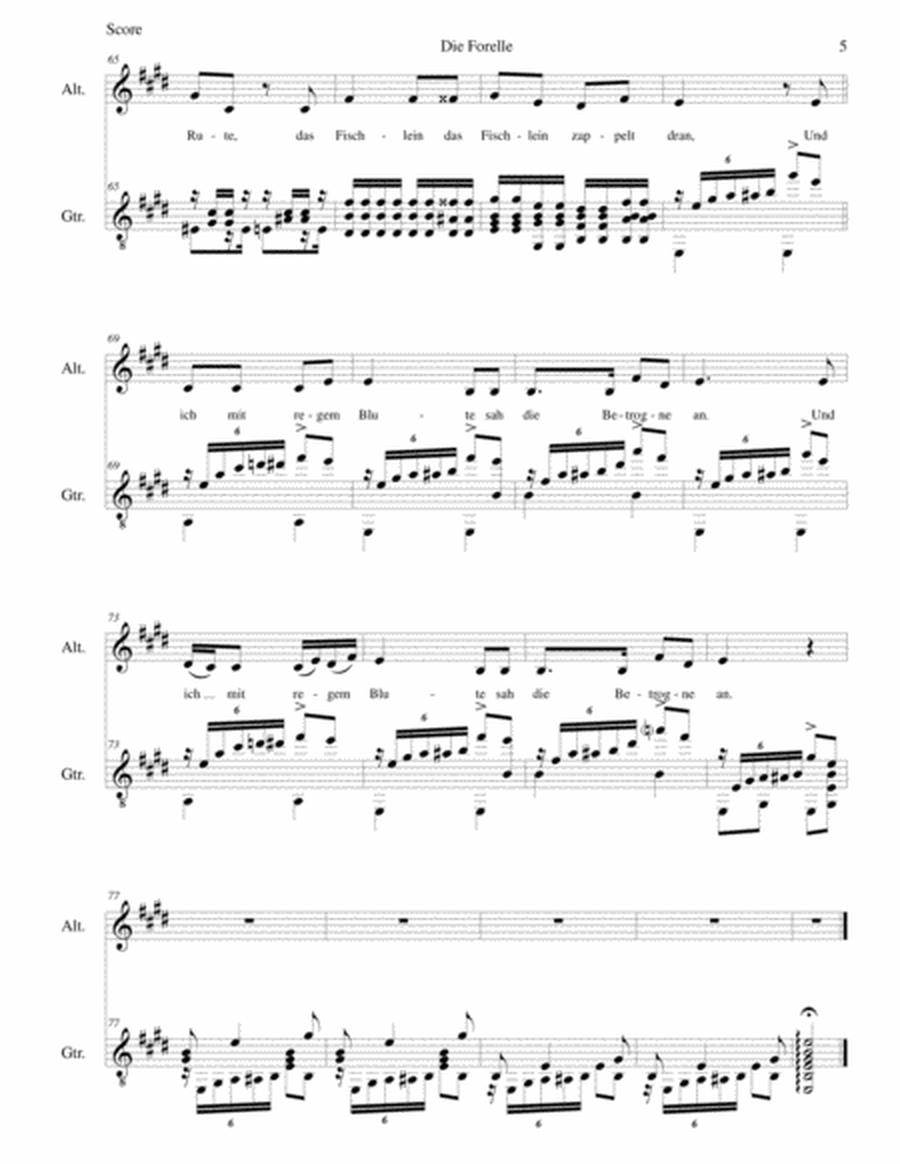 Die Forelle (The Trout) for alto voice and guitar image number null