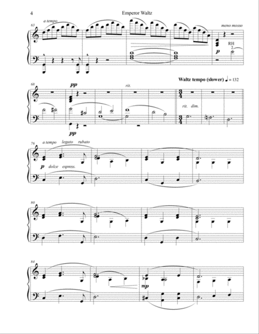 Emperor Waltz (Op. 437) Emperor Waltz (Op. 437) Piano Solo scores gallery preview page 4