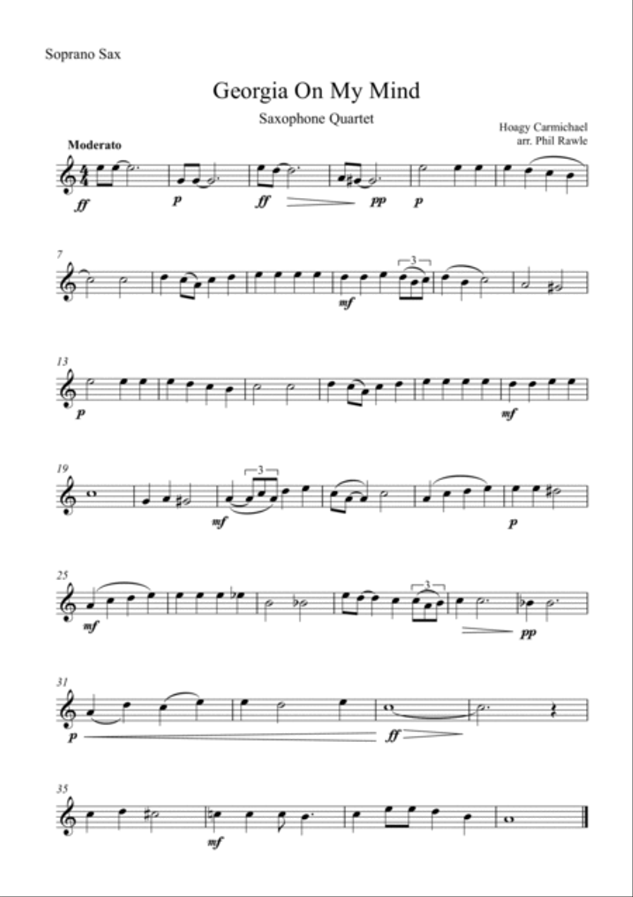 Georgia On My Mind Georgia On My Mind Woodwind Quartet scores gallery preview page 4