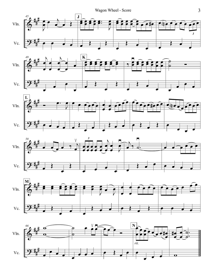 Wagon Wheel String Duet scores gallery preview page 3