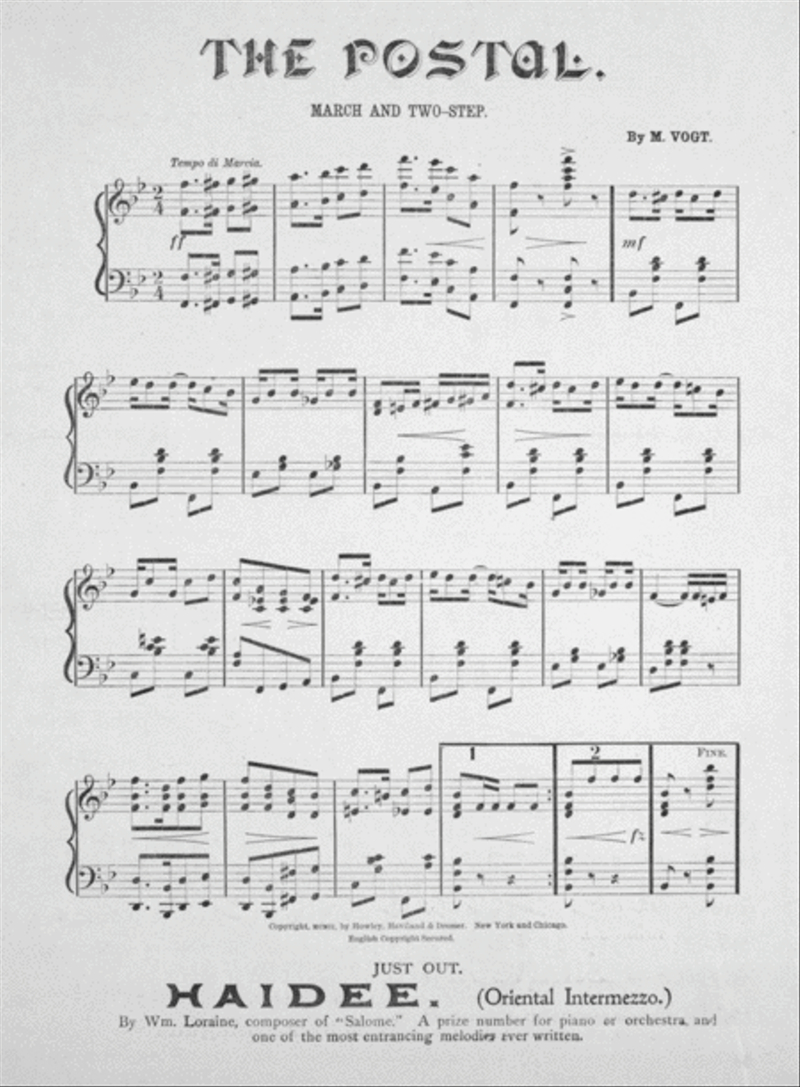 Postal March & Two Step Piano Solo scores gallery preview page 2