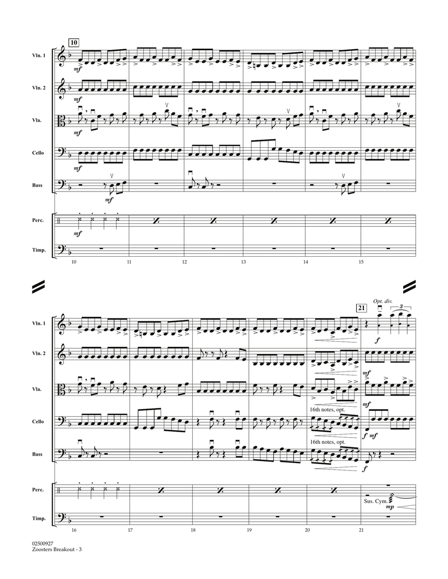 Zoosters Breakout (from Madagascar) - Full Score Orchestra scores gallery preview page 3